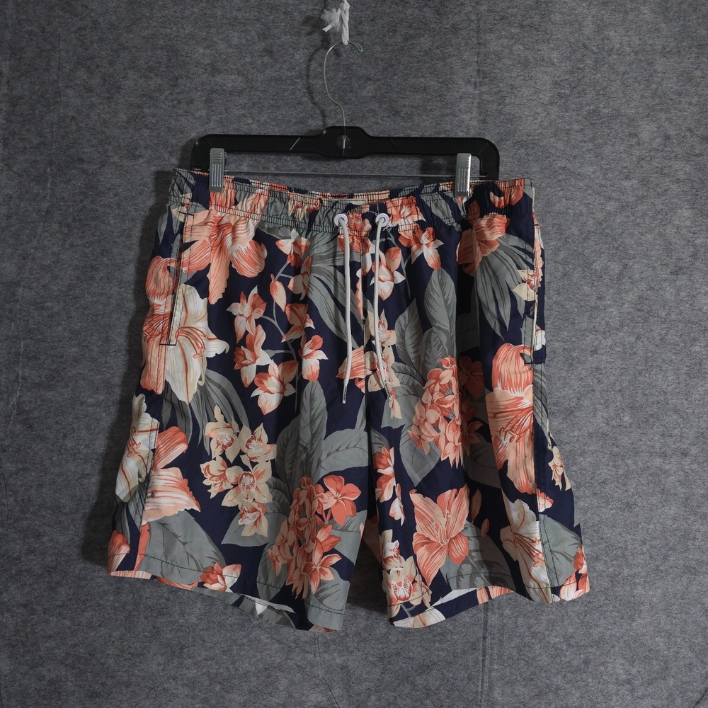Abercrombie Fitch Swim Trunks Shorts Mens L Hawaiian Floral AOP Hoochie‎ Daddy